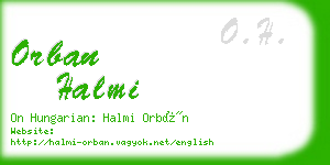 orban halmi business card